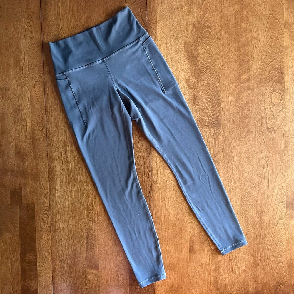 Athleta "Transcend Stash Tight" slate blue leggings S - Picture 2 of 10